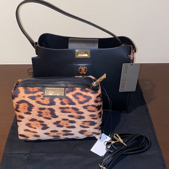 New!! Roberto Cavalli cross body bag with leopard pouch💕 - Picture 3 of 8